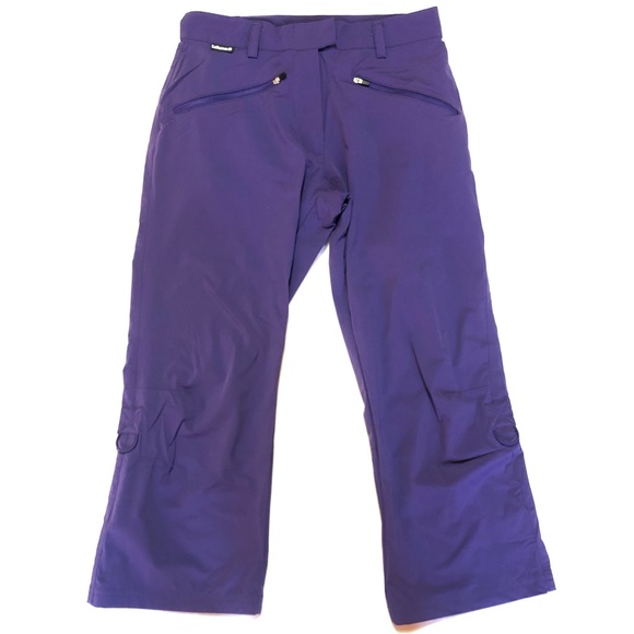 Hiking crop capri pant, purple size 4, UPF 40 - Picture 1 of 7